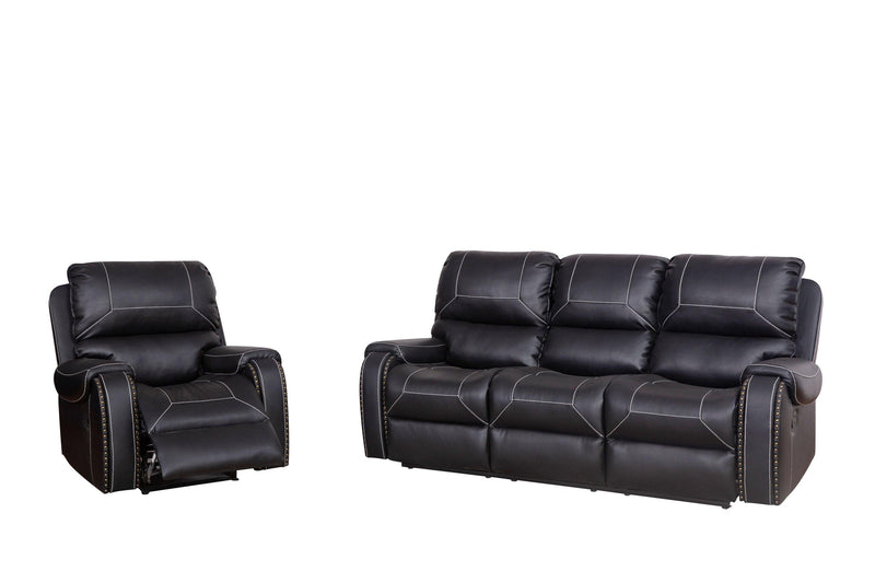 Faux Leather Reclining Sofa Couch Set 1+2+3 for Living Room Black - Urban Living Furniture (Los Angeles, CA)