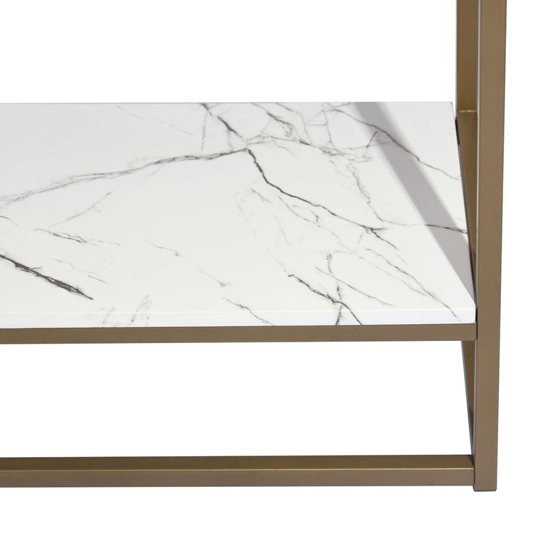 59.8 inch White Marble Gold Frame TV STAND WithStorage - Urban Living Furniture (Los Angeles, CA)