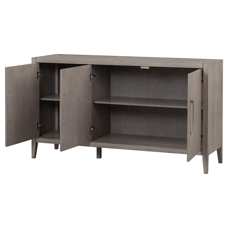 Storage Cabinet Sideboard Wooden Cabinet with 3 Metal handles and 3 Doors for Hallway, Entryway, Living Room, Bedroom, Adjustable Shelf - Urban Living Furniture (Los Angeles, CA)