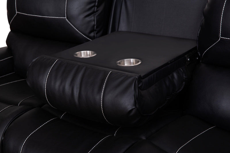 Faux Leather Reclining Sofa Couch Loveseat Sofa for Living Room Black - Urban Living Furniture (Los Angeles, CA)