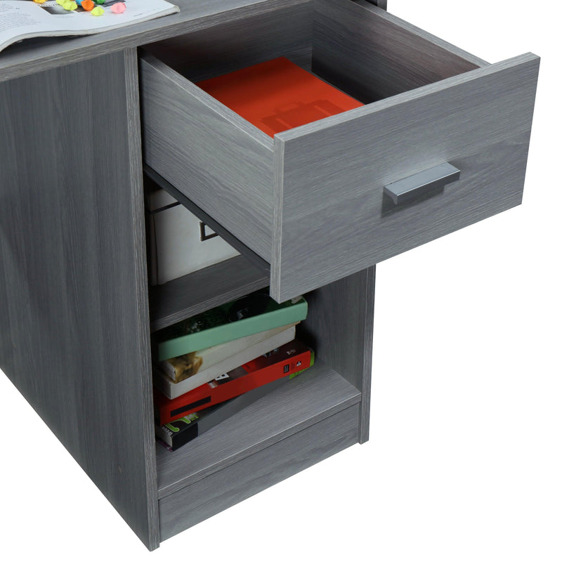 Techni MobiliModern Office Desk with Hutch, Grey - Urban Living Furniture (Los Angeles, CA)