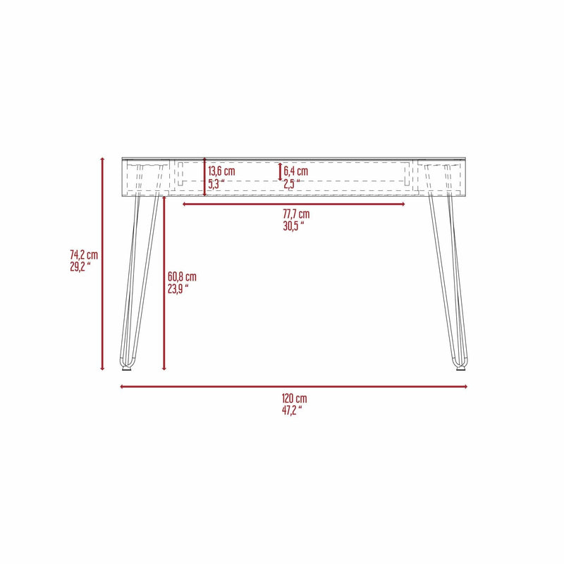 Posey 1-Drawer Rectangle Writing Desk with Hairpin Legs Mahogany - Urban Living Furniture (Los Angeles, CA)