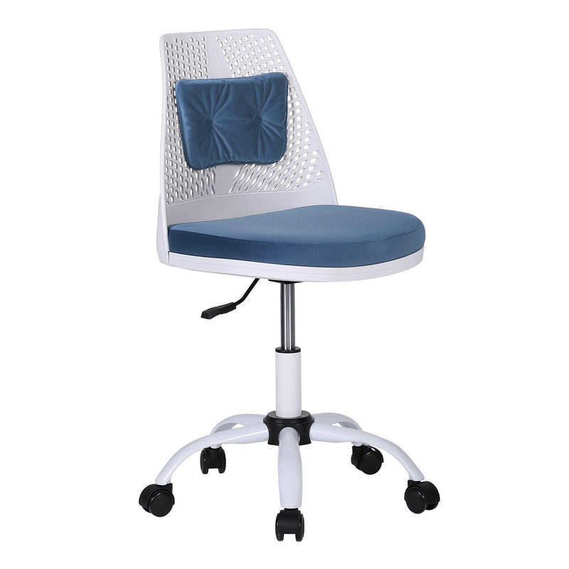 Office Task Desk Chair Swivel Home Comfort Chairs,Adjustable Height with ample lumbar support,White+Blue