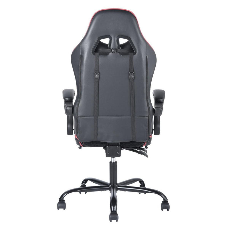 Gaming Office High Back Computer Leather Desk Mesh Ergonomic 180 Degrees Adjustable Swivel Task Chair with Headrest and Lumbar Support, & Footrest , Red - Urban Living Furniture (Los Angeles, CA)