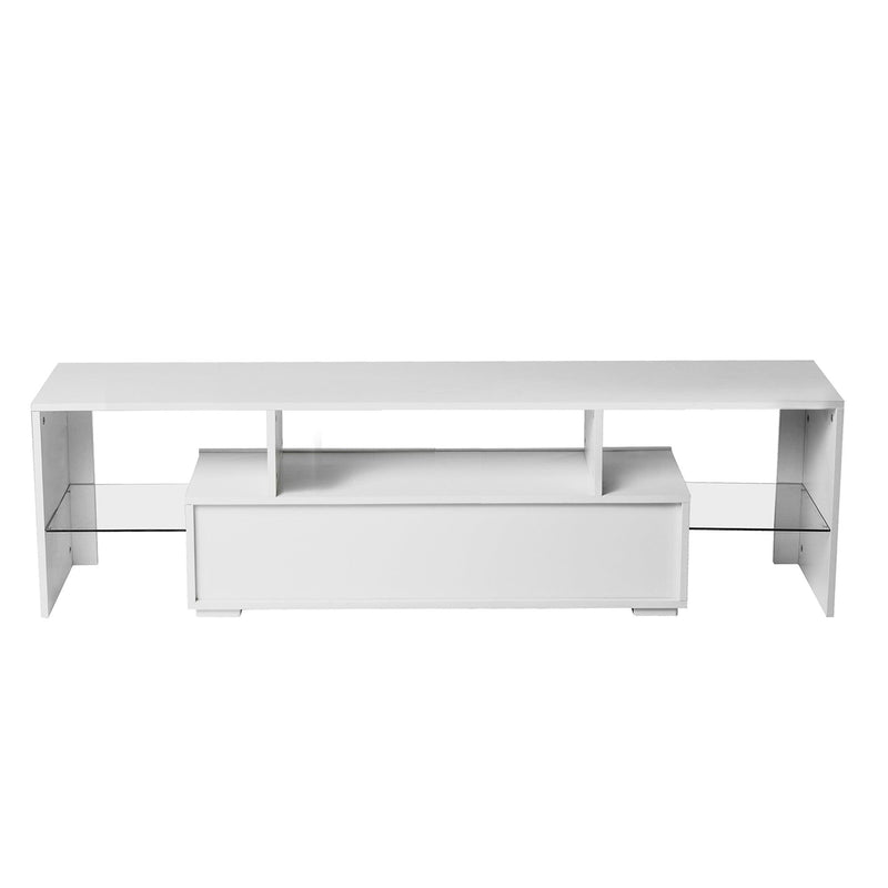 20 minutes quick assemble,White morden TV Stand with LED Lights,high glossy front TV Cabinet,can be assembled in Lounge Room, Living Room or Bedroom,color:WHITE - Urban Living Furniture (Los Angeles, CA)