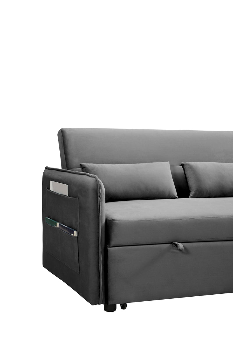 Pull Out Sofa Bed,Modern Adjustable Pull Out Bed Lounge Chair with 2 Side Pockets, 2 Pillows for Home Office - Urban Living Furniture (Los Angeles, CA)