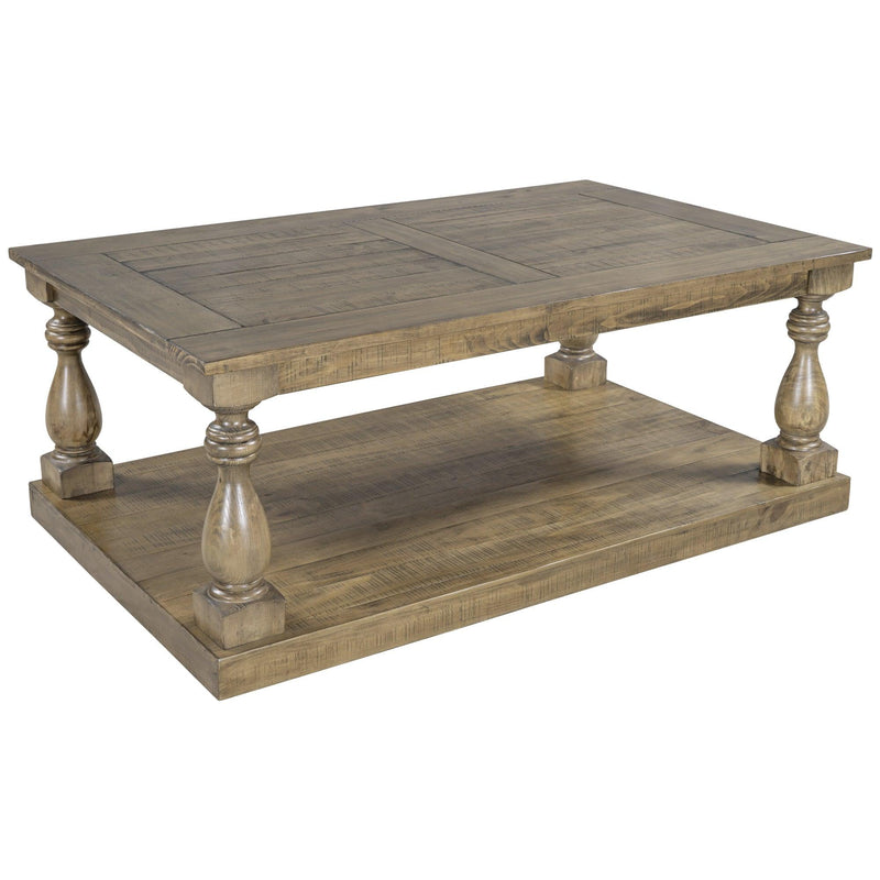 Rustic Floor Shelf Coffee Table withStorage,Solid Pine Wood (As same As WF287269AAD) - Urban Living Furniture (Los Angeles, CA)