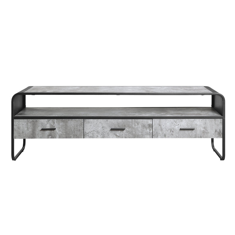 ACME Raziela TV Stand, Concrete Gray & Black Finish LV01142