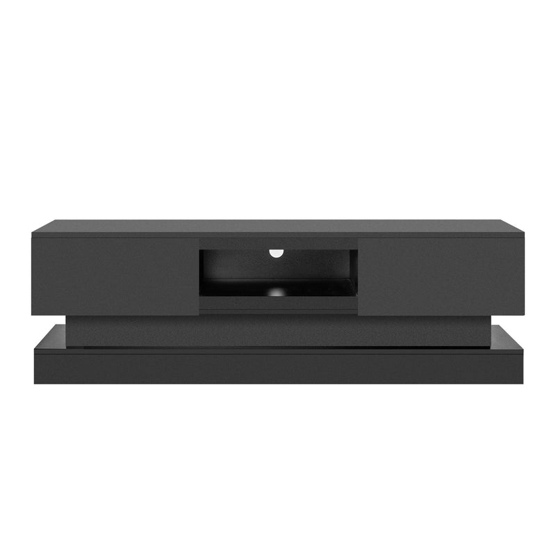 63inch BLACK morden TV Stand with LED Lights,high glossy front TV Cabinet,can be assembled in Lounge Room, Living Room or Bedroom,color:BLACK - Urban Living Furniture (Los Angeles, CA)