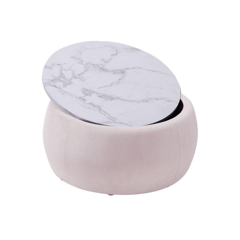 End Table withStorage, Round Accent Side Table with Removable Top for Living Room, Bedroom,Pink - Urban Living Furniture (Los Angeles, CA)