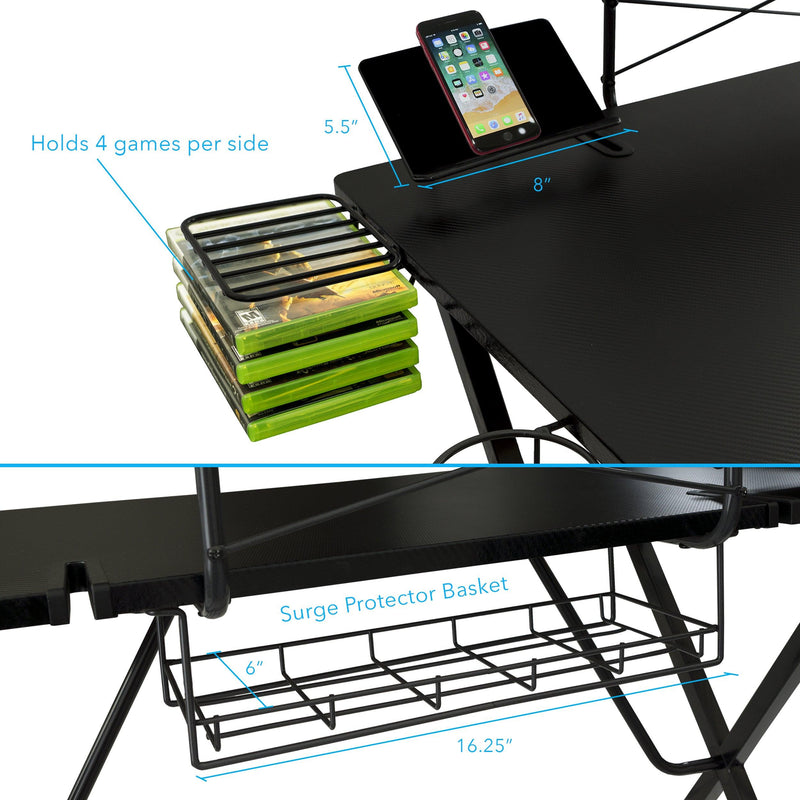 Atlantic Gaming Desk Pro - Black - Urban Living Furniture (Los Angeles, CA)