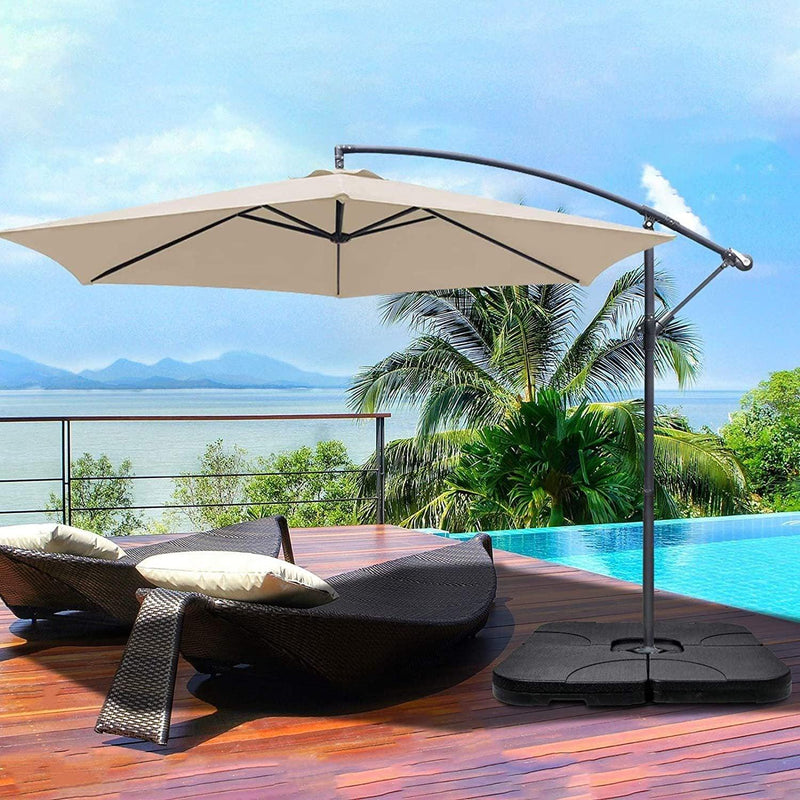 Simple Deluxe 4pcs Cantilever Offset Patio Market Stand with U Locking Shape Weights Water, Umbrella Square Base - Urban Living Furniture (Los Angeles, CA)