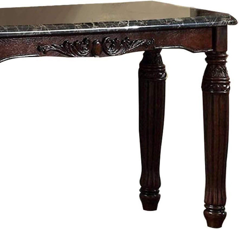 Traditional Espresso Solid wood Sofa Table Faux Marble Top Intricate design Living Room Furniture - Urban Living Furniture (Los Angeles, CA)