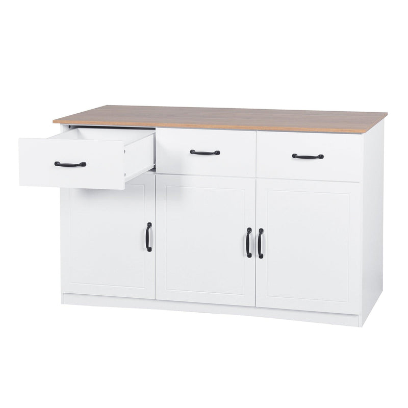 White Buffet Cabinet withStorage, Kitchen Sideboard with 3 Doors and 3 Drawers, Coffee Bar Cabinet,Storage Cabinet Console Table for Living Room - Urban Living Furniture (Los Angeles, CA)