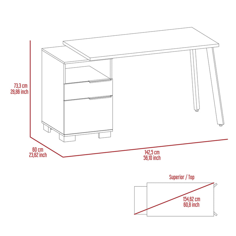 Andover Writing Desk with Built-in Cabinet Mahogany - Urban Living Furniture (Los Angeles, CA)