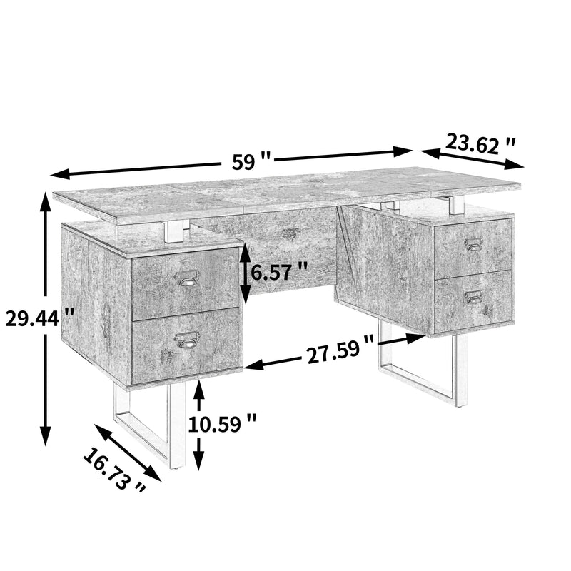 Home Office Computer Desk with 4 drawers - Urban Living Furniture (Los Angeles, CA)