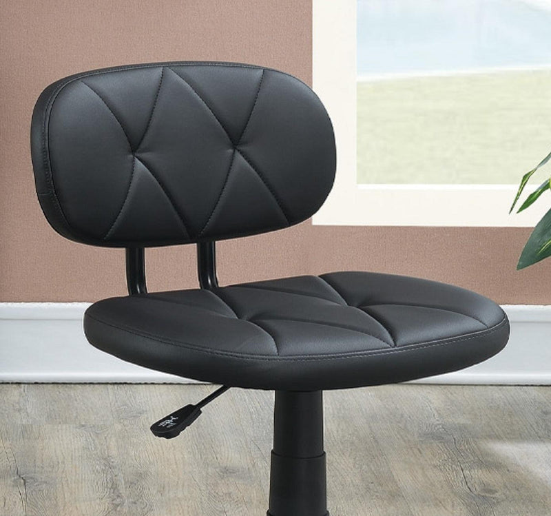 Modern 1pc Office Chair Black Tufted Design Upholstered Chairs with wheels - Urban Living Furniture (Los Angeles, CA)