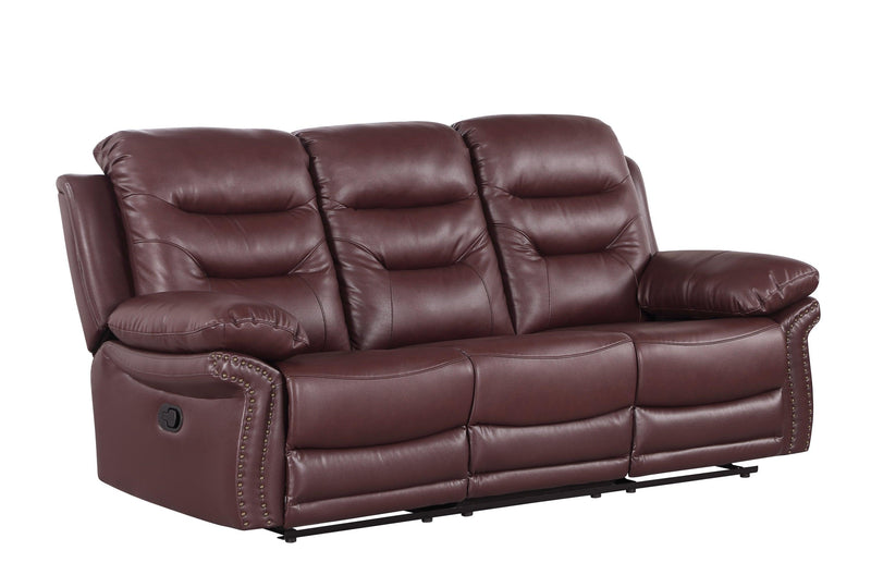 Global United  Leather Air Upholstered Reclining Sofa with Fiber Back - Urban Living Furniture (Los Angeles, CA)