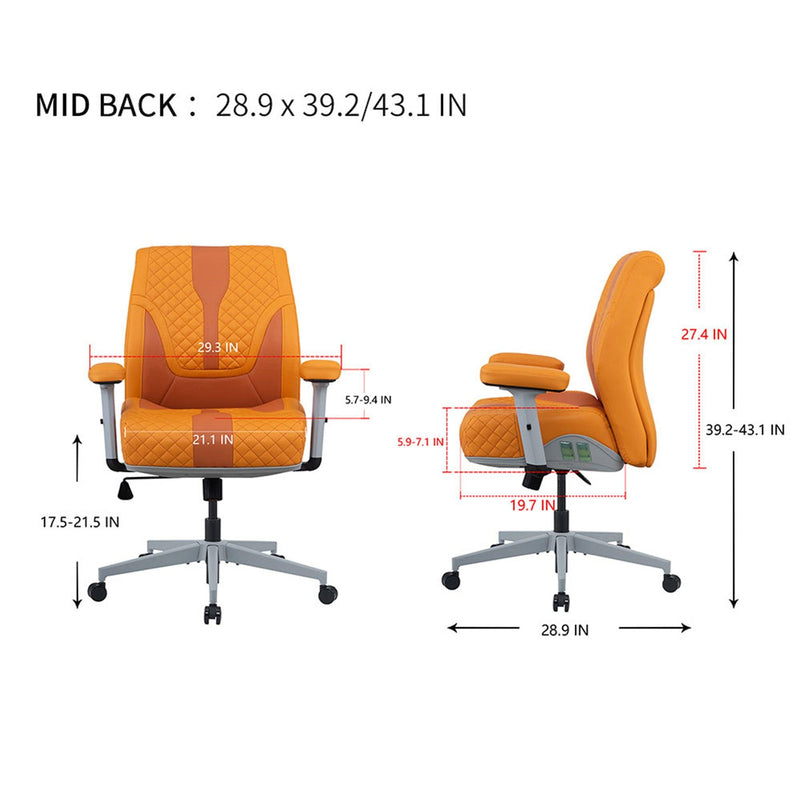 Office Desk Chair, Air Cushion Low Back Ergonomic Managerial Executive Chairs, Headrest and Lumbar Support Desk Chairs with Wheels and Armrest, Blue/Grey