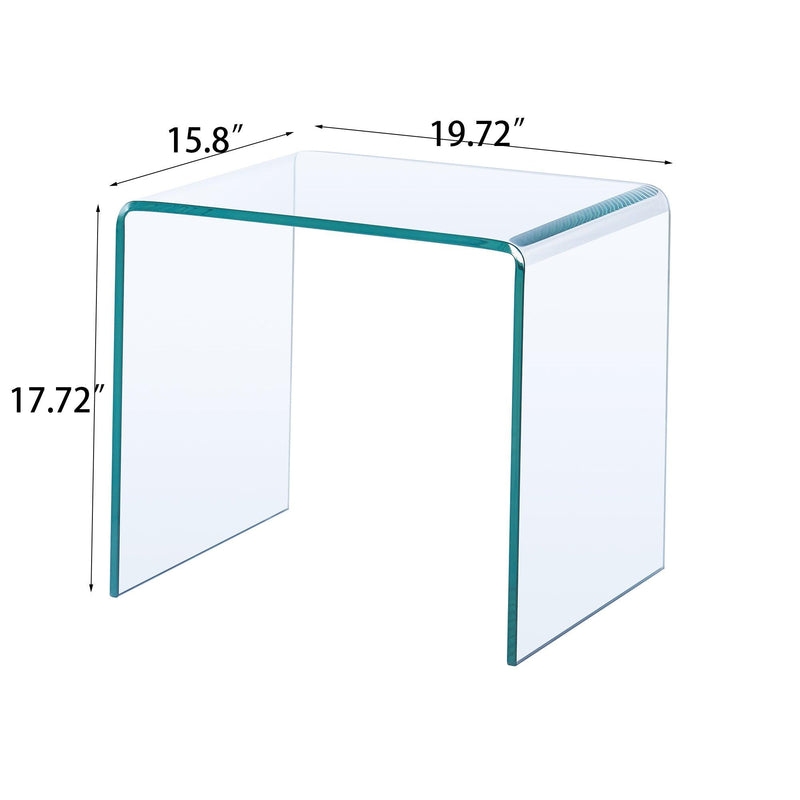 Small Clear Glass Side & End Table, Tempered Glass End Table Small Coffee Table - Urban Living Furniture (Los Angeles, CA)