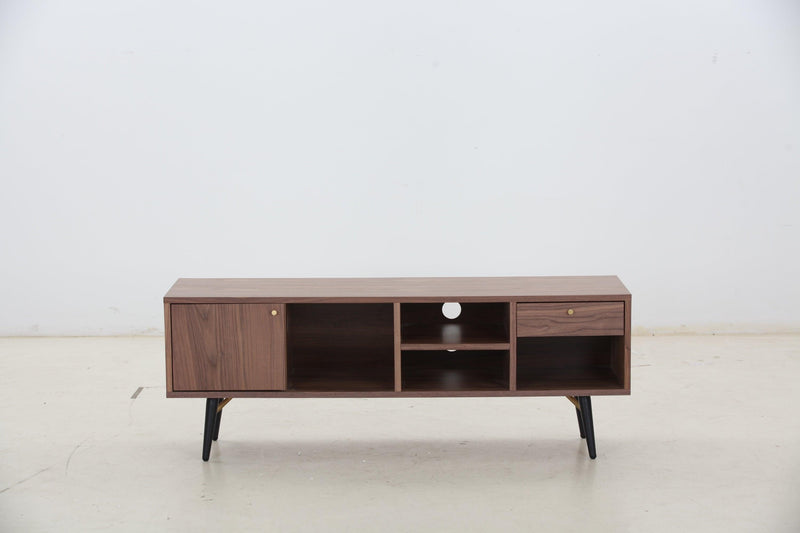 Mid-CenturyModern Low Profile Media Console TV Stand, Walnut - Urban Living Furniture (Los Angeles, CA)