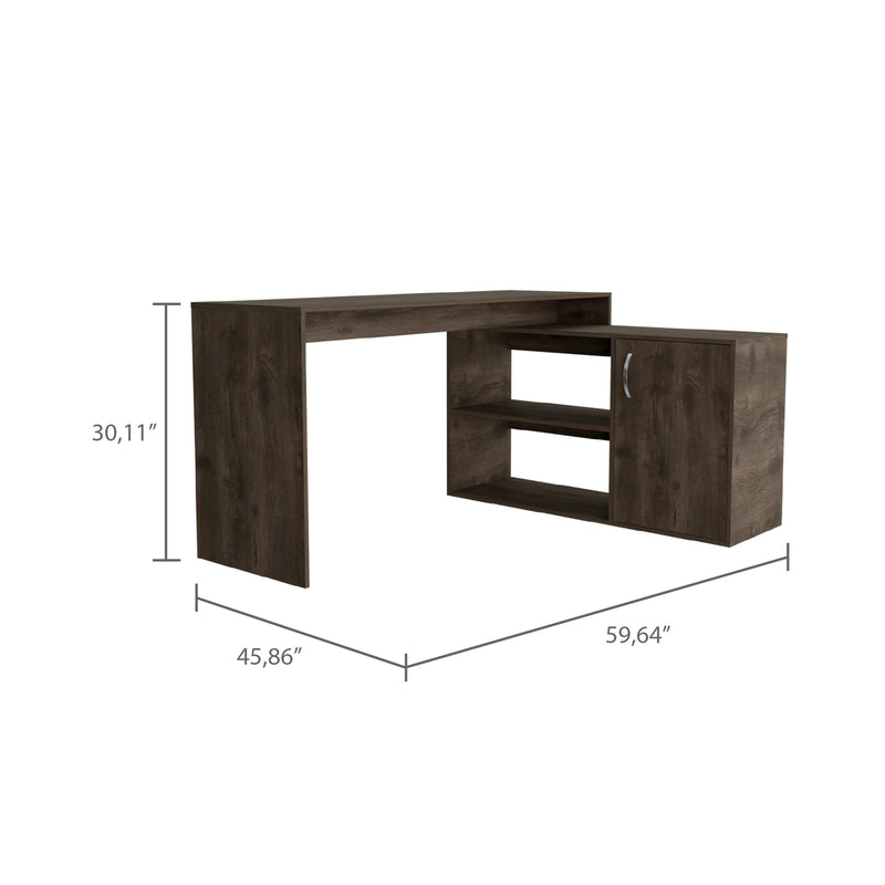 Ridley 2-Shelf L-Shaped Writing Desk Dark Brown - Urban Living Furniture (Los Angeles, CA)