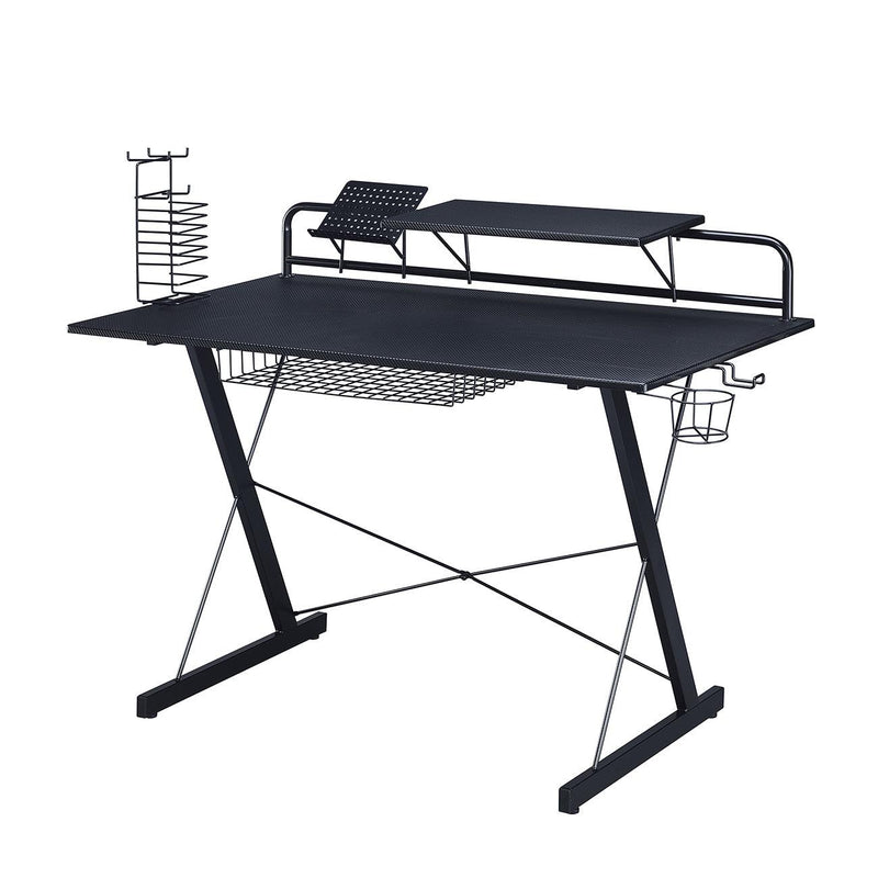 Techni Sport TS-200 Carbon Computer Gaming Desk with Shelving, Black - Urban Living Furniture (Los Angeles, CA)