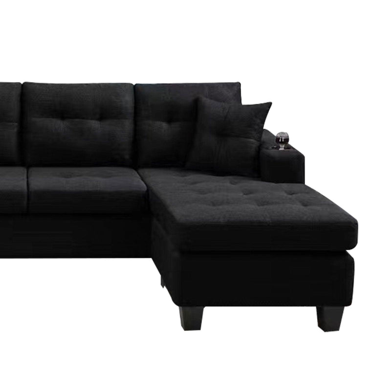 right sectional sofa with footrest, convertible corner sofa with armrestStorage, living room and apartment sectional sofa, right chaise longue and grey - Urban Living Furniture (Los Angeles, CA)