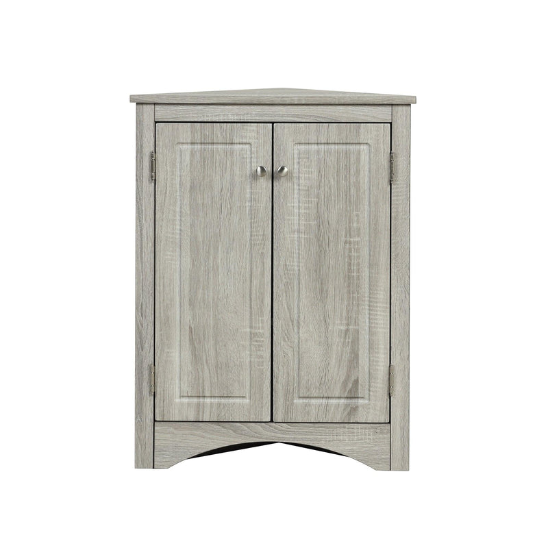 Oak Triangle BathroomStorage Cabinet with Adjustable Shelves, Freestanding Floor Cabinet for Home Kitchen - Urban Living Furniture (Los Angeles, CA)