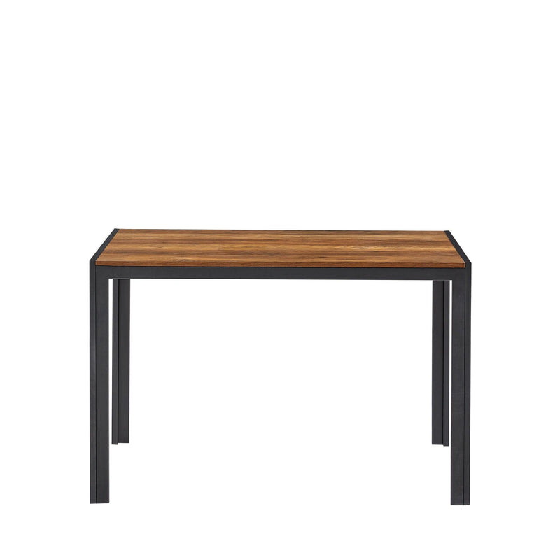 Modern Minimalist Style Dining Table MDF wooden Top Black Metal Shelf Metal Dining Room Kitchen restaurant dining Table