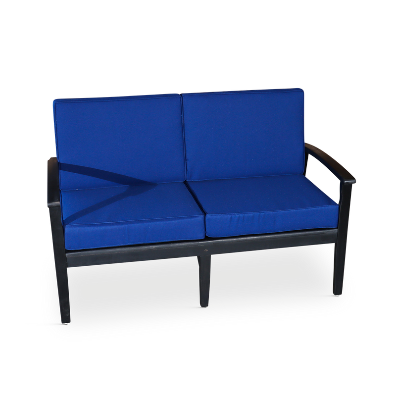 Eucalyptus Loveseat with Cushions, Espresso Finish, Navy Cushions - Urban Living Furniture (Los Angeles, CA)