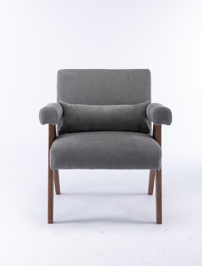 Accent chair, KD rubber wood legs with Walnut finish. Fabric cover the seat. With a cushion.Grey - Urban Living Furniture (Los Angeles, CA)