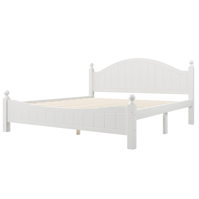 Traditional Concise Style White Solid Wood Platform Bed, No Need Box Spring, King - Urban Living Furniture (Los Angeles, CA)