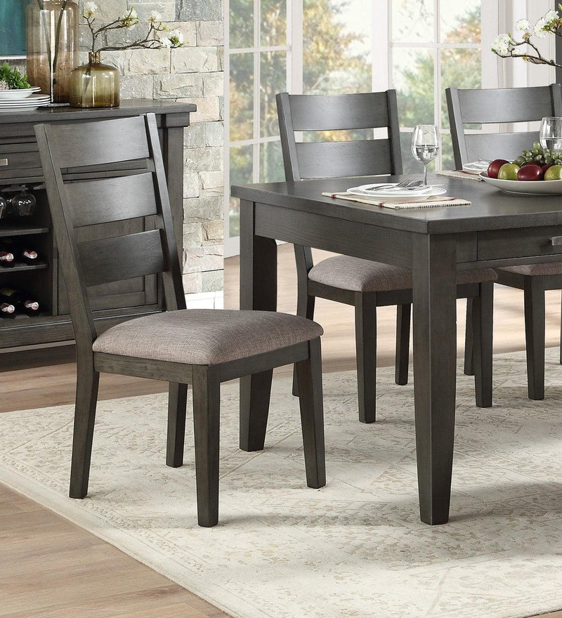 Gray Finish 7pc Dining Set Table with 6x Drawers and 6x Side Chairs Upholstered Seat Transitional Dining Room Furniture - Urban Living Furniture (Los Angeles, CA)