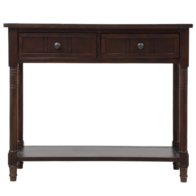 Daisy Series Console Table Traditional Design with Two Drawers and Bottom Shelf (Espresso) - Urban Living Furniture (Los Angeles, CA)