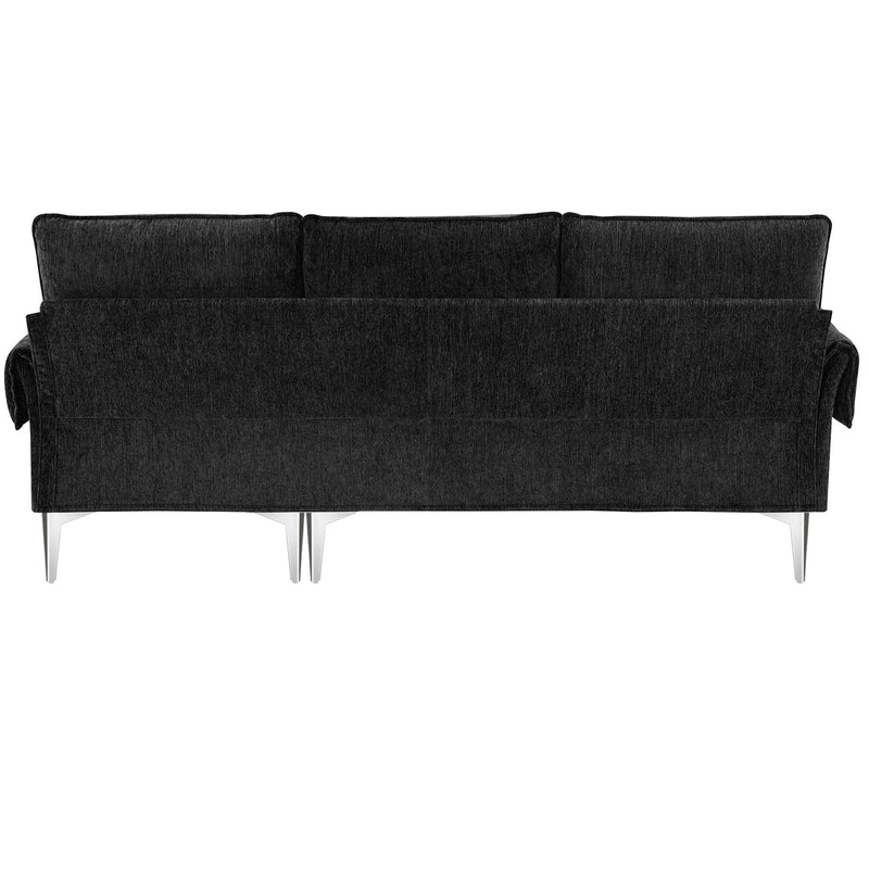 84 " Convertible Sectional Sofa,Modern Chenille L-Shaped Sofa Couch with Reversible Chaise Lounge, Fit for Living Room, Apartment(2 Pillows)