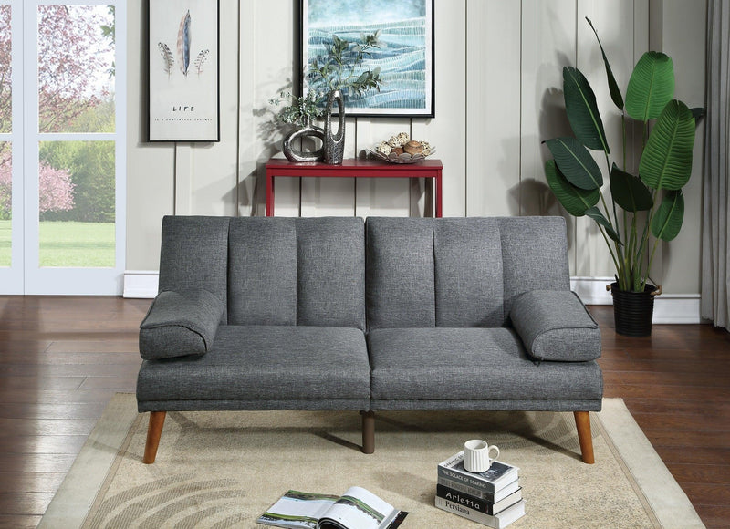 Navy Polyfiber Adjustable Sofa Living Room Furniture Solid wood Legs Plush Couch - Urban Living Furniture (Los Angeles, CA)