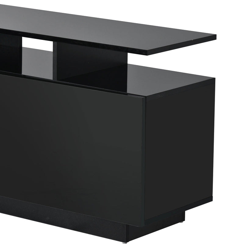 Modern TV Stand for TVs up to 65inches with LED lights, 16 Colors, for Livingroom, Bedroom, Black - Urban Living Furniture (Los Angeles, CA)