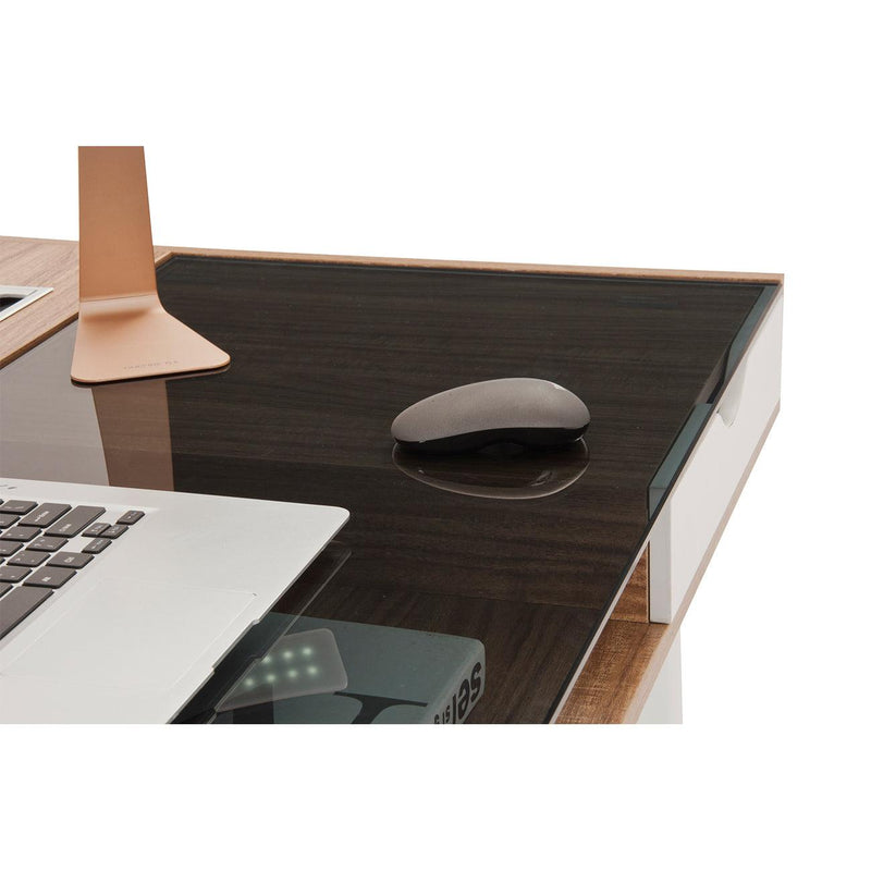 Techni Mobili Compact Computer Desk with MultipleStorage, Walnut - Urban Living Furniture (Los Angeles, CA)