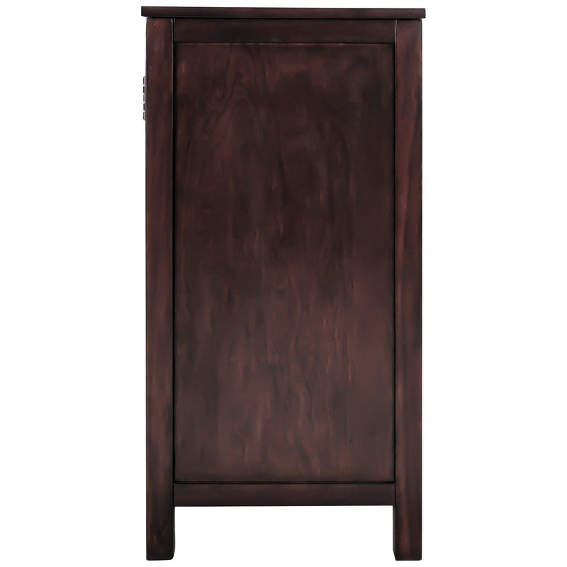 WoodStorage Cabinet with Doors and Adjustable Shelf, Entryway Kitchen Dining Room, Brown - Urban Living Furniture (Los Angeles, CA)