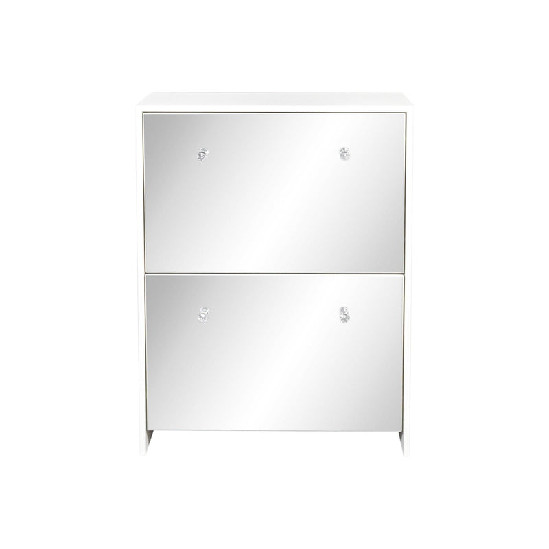 Shoe Cabinet with mirror, 2-TiersShoeStorage Cabinet with Doors for Entryway