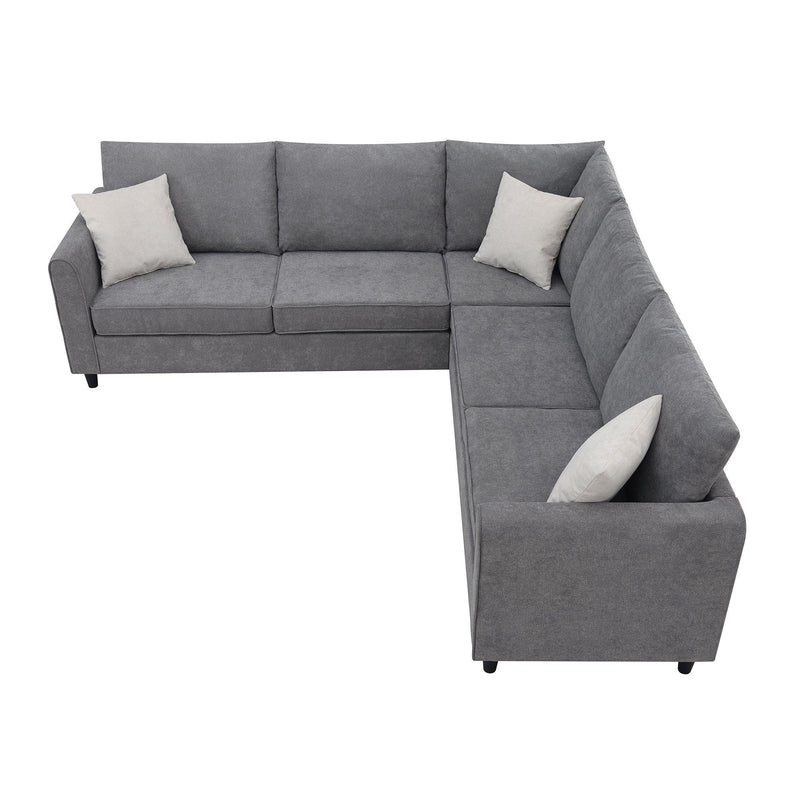 91*91"Modern Upholstered Living Room Sectional Sofa, L Shape Furniture Couch with 3 Pillows - Urban Living Furniture (Los Angeles, CA)