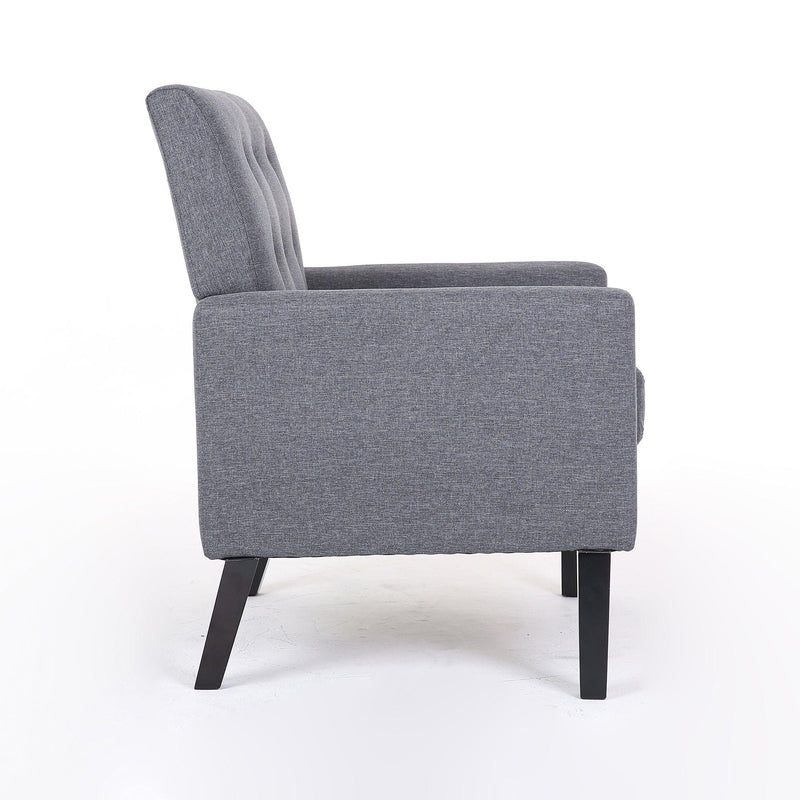 Fabric Accent Chair for Living Room, Bedroom Button Tufted Upholstered Comfy Reading Accent Chairs Sofa (Grey) - Urban Living Furniture (Los Angeles, CA)