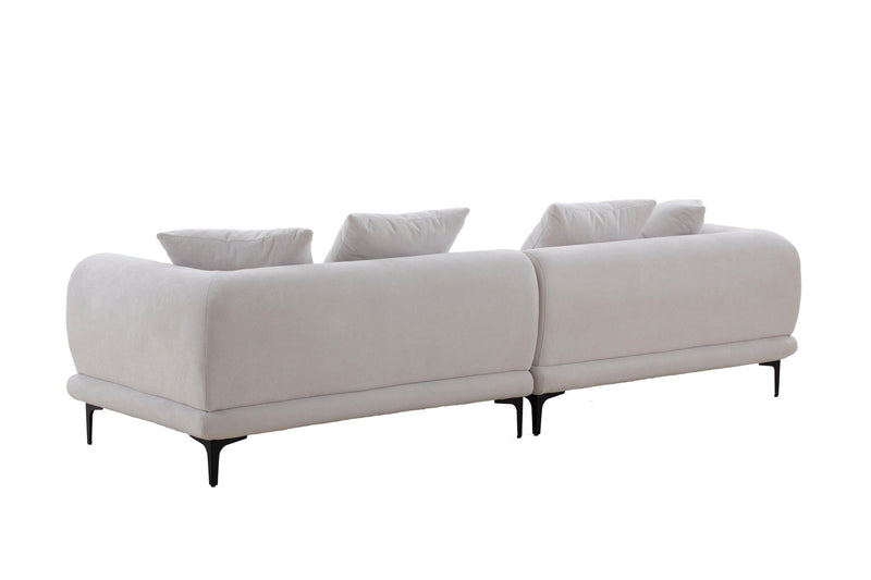 Mid-CenturyModern Sofa Couch 4-Seater Fabric Sofa for Livingroom, Office ,Apartment, Business Lounge, Waiting Area, Hotel Lobby (Beige) - Urban Living Furniture (Los Angeles, CA)