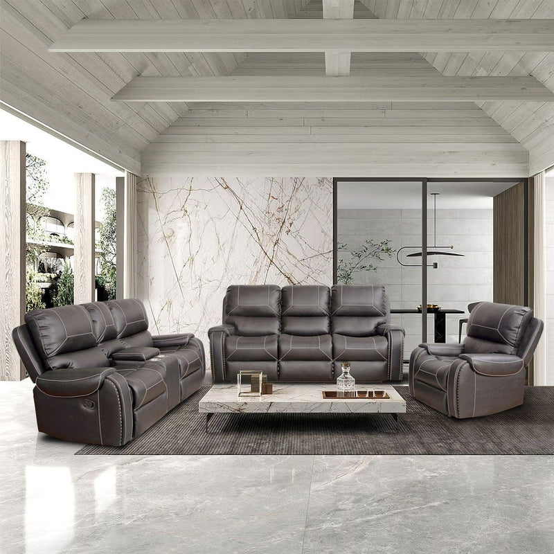 Faux Leather Reclining Sofa Couch Single Chair for Living Room Grey - Urban Living Furniture (Los Angeles, CA)