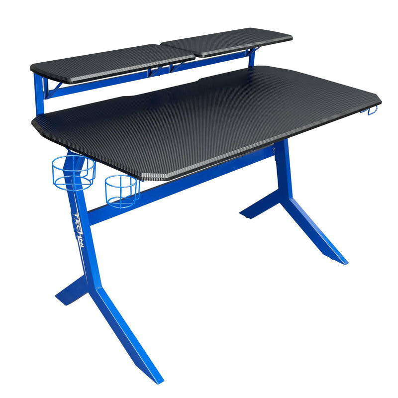 Techni Sport Blue Stryker Gaming Desk, Blue