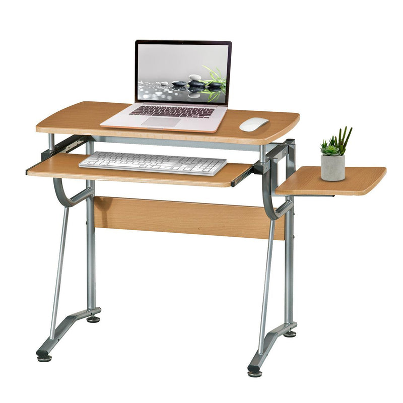 Techni Mobili Compact Computer Desk with Side Shelf and Keyboard Panel, Cherry - Urban Living Furniture (Los Angeles, CA)