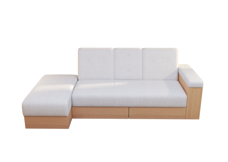 Multi-functional sofa, can sit, lie down, withStorage box and drawer, and theStorage box can be used as tea table and pedal(white) - Urban Living Furniture (Los Angeles, CA)