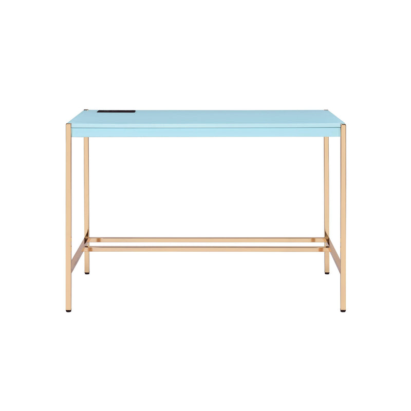 ACME Midriaks Writing Desk w/USB Port in Baby Blue & Gold Finish OF00023 - Urban Living Furniture (Los Angeles, CA)