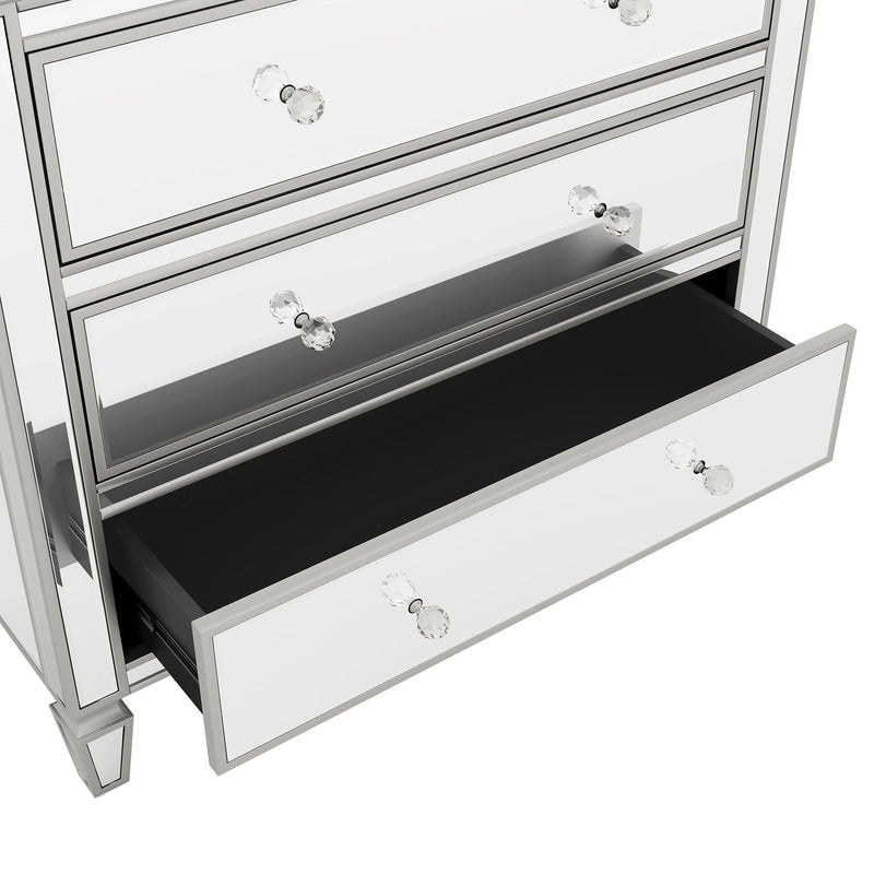 Elegant Mirrored Chest with 3 Drawers,Modern Silver FinishedStorage Cabinet for Living Room, Hallway, Entryway - Urban Living Furniture (Los Angeles, CA)